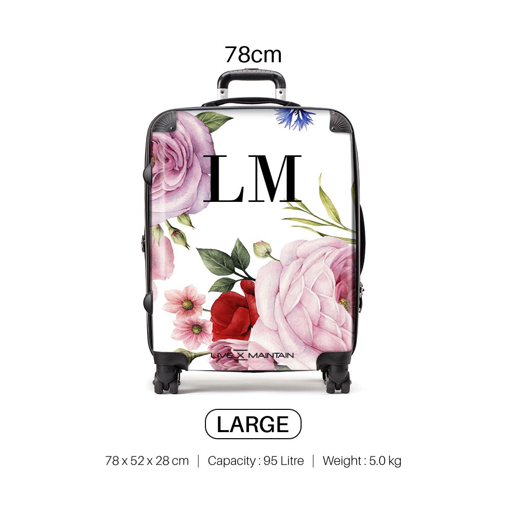 Personalised Floral Blossom Initials Suitcase