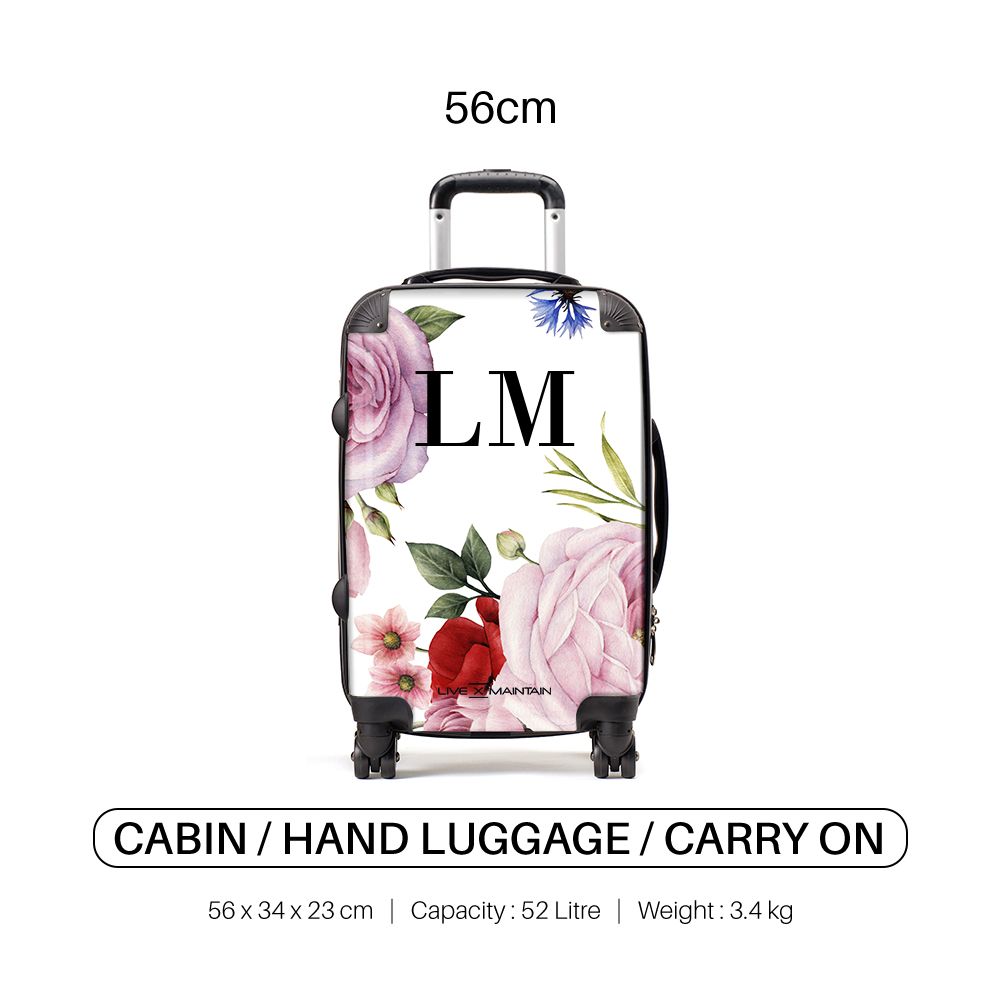 Personalised Floral Blossom Initials Suitcase