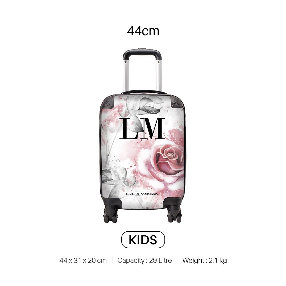 Personalised Floral Rose Initials Suitcase