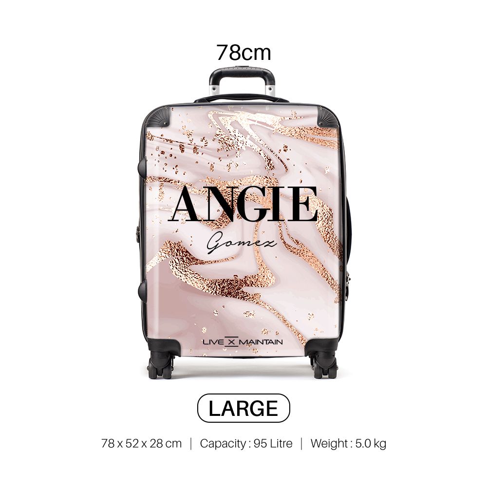 Personalised Liquid Marble Name Suitcase