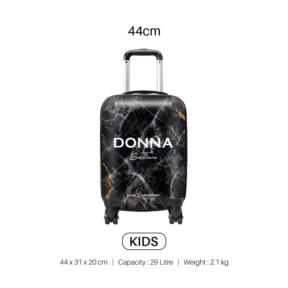 Personalised Midnight Marble Name Suitcase