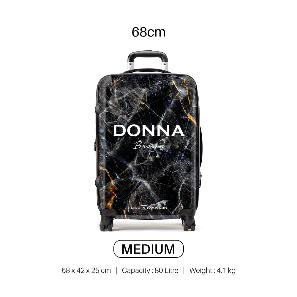 Personalised Midnight Marble Name Suitcase