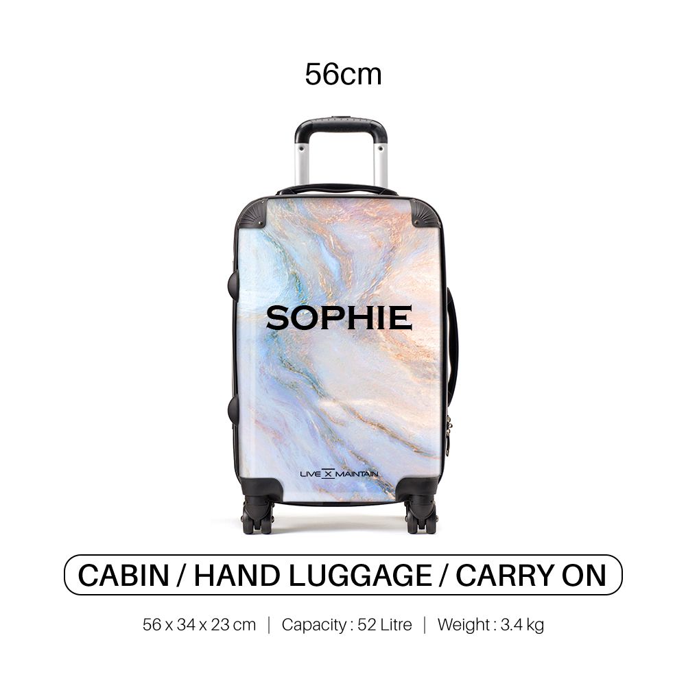 Personalised Moonshine Marble Name Suitcase