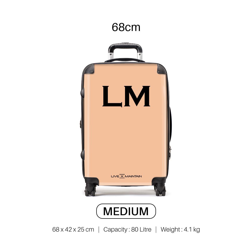 Personalised Nude Top Initials Suitcase