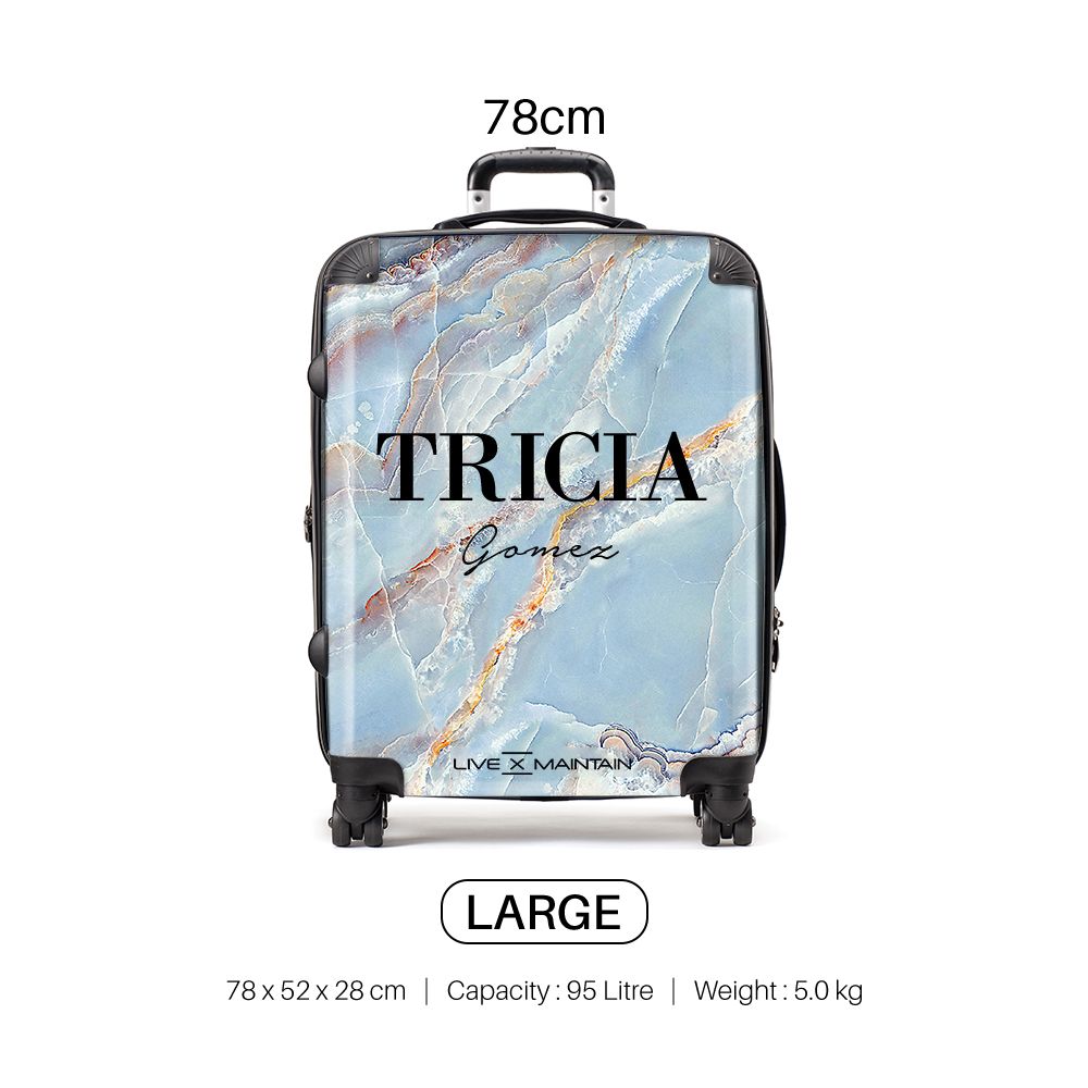 Personalised Ocean Marble Name Suitcase
