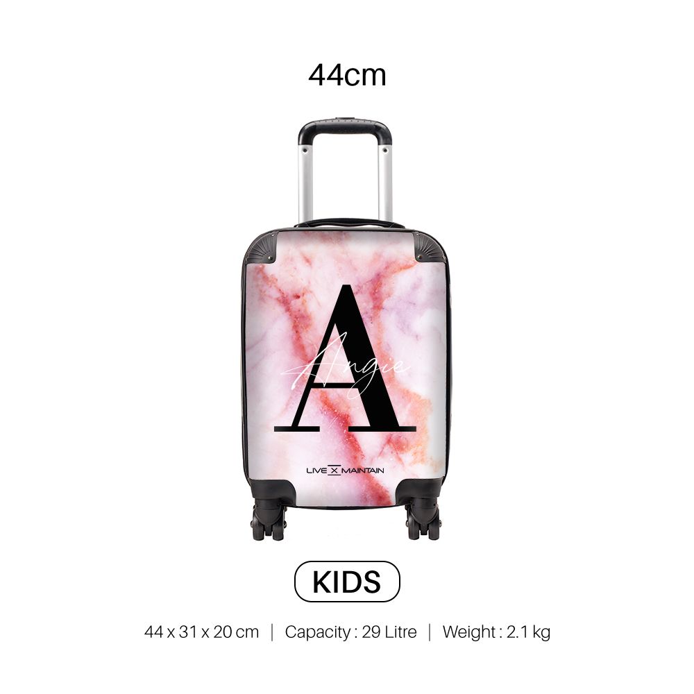 Personalised Pastel Marble Name Initial Suitcase