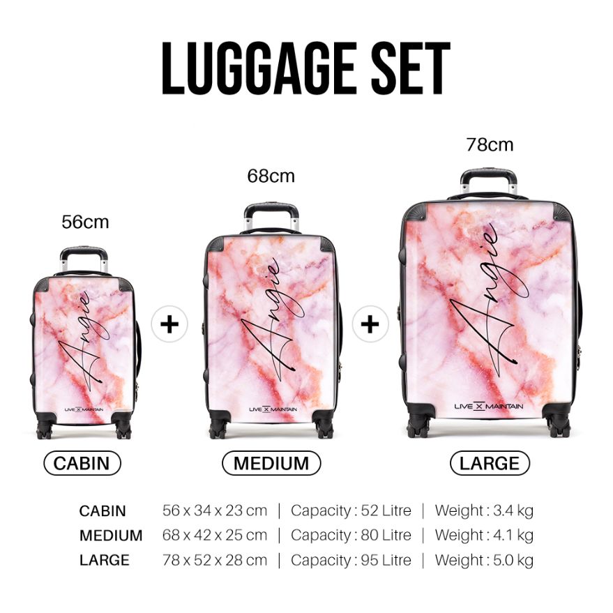 Personalised Pastel Marble Name Suitcase
