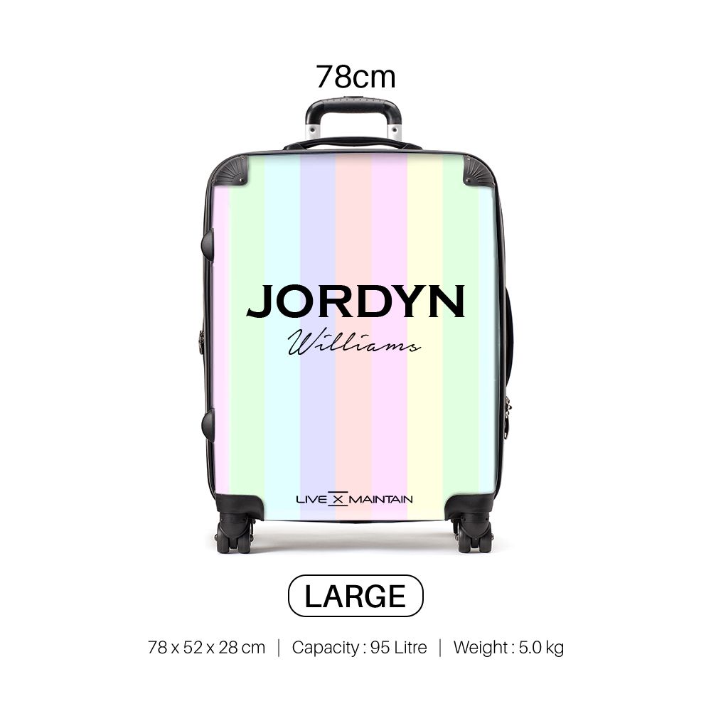 Personalised Pastel Stripes Suitcase