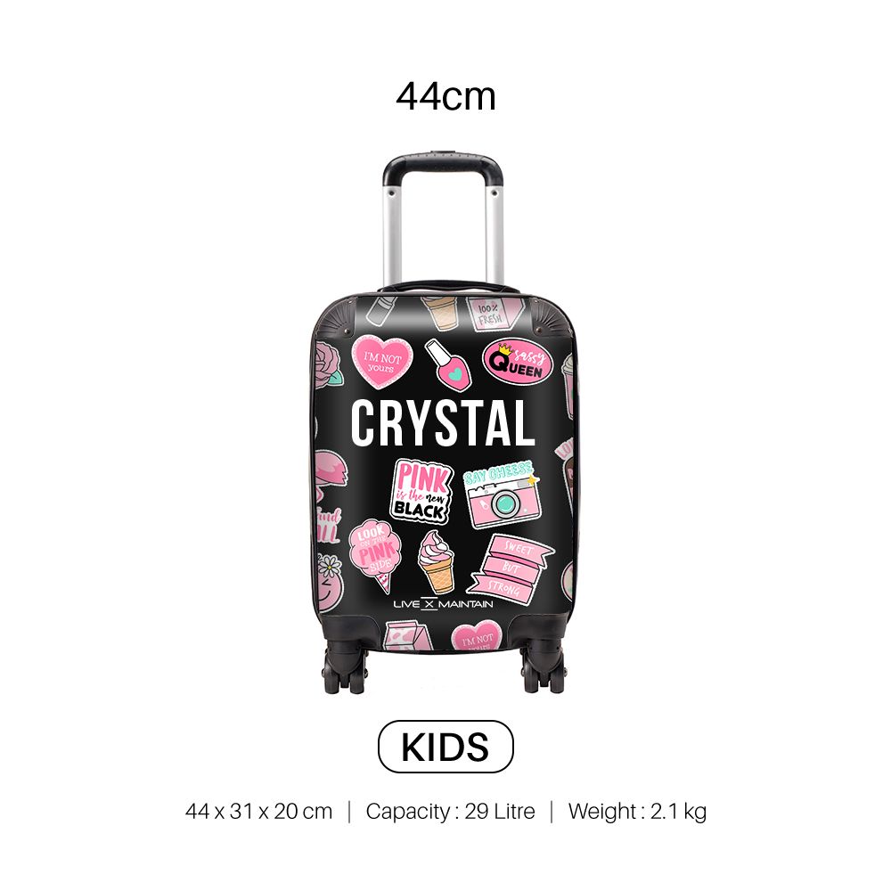 Sticker Rucksack Pink Personalised Pink Sticker Suitcase - LIVE x MAINTAIN