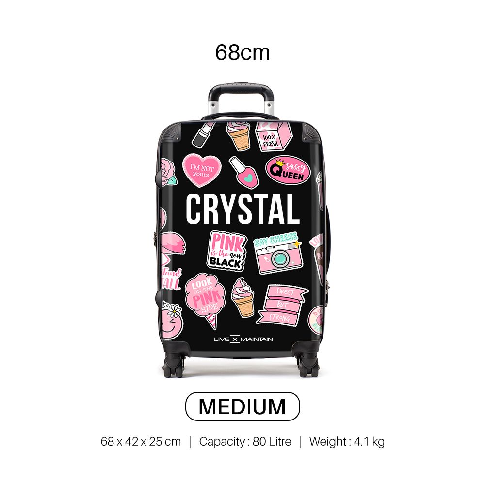 Personalised Pink Sticker Suitcase