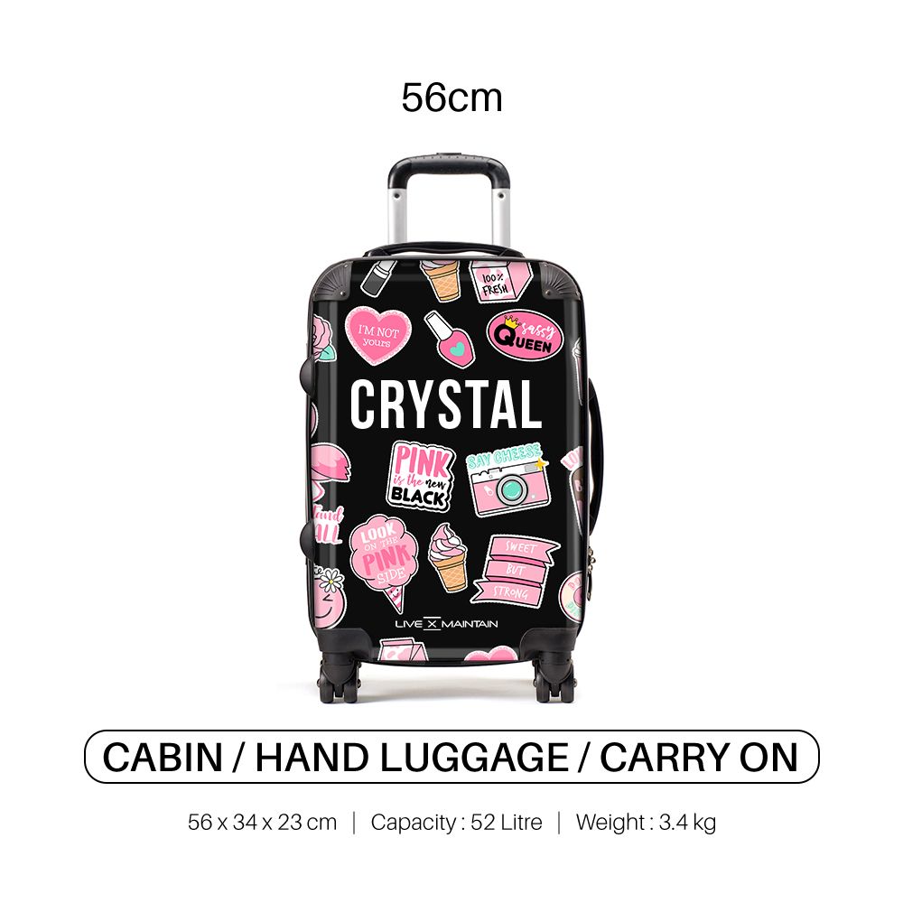 Personalised Pink Sticker Suitcase