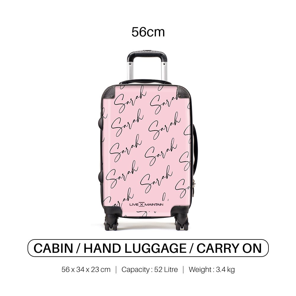 Personalised Script Name All Over Suitcase - Main Image