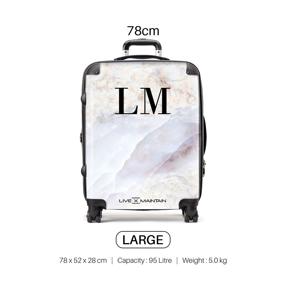 Personalised Stone Marble Initials Suitcase