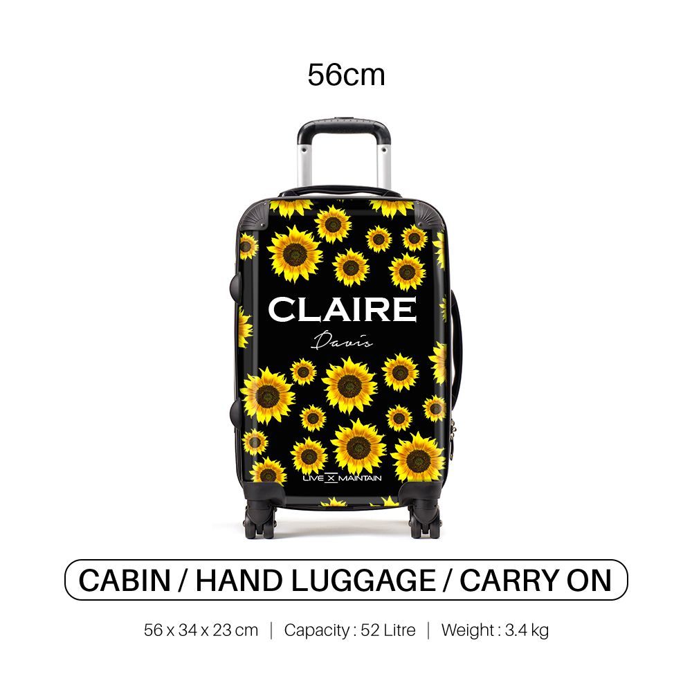 Personalised Sunflower Name Suitcase