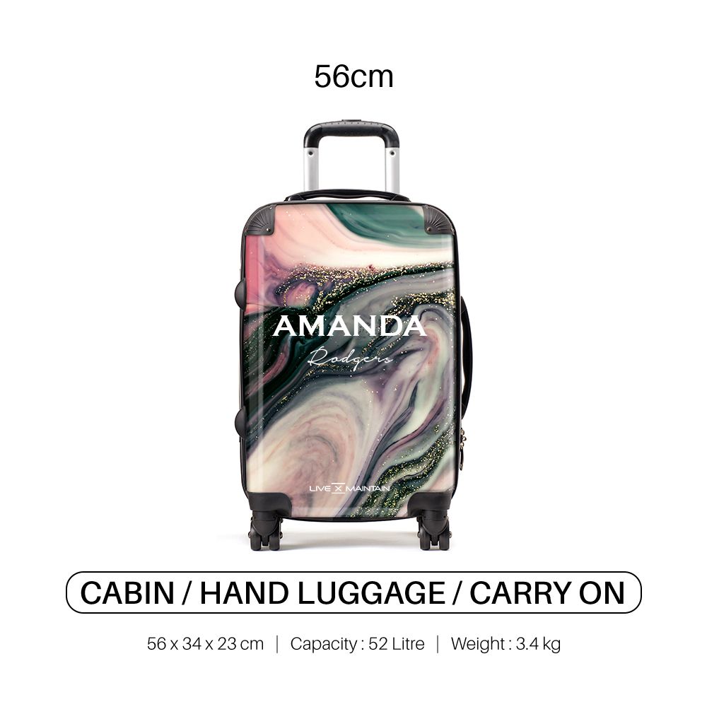 Personalised Swirl Marble Name Suitcase
