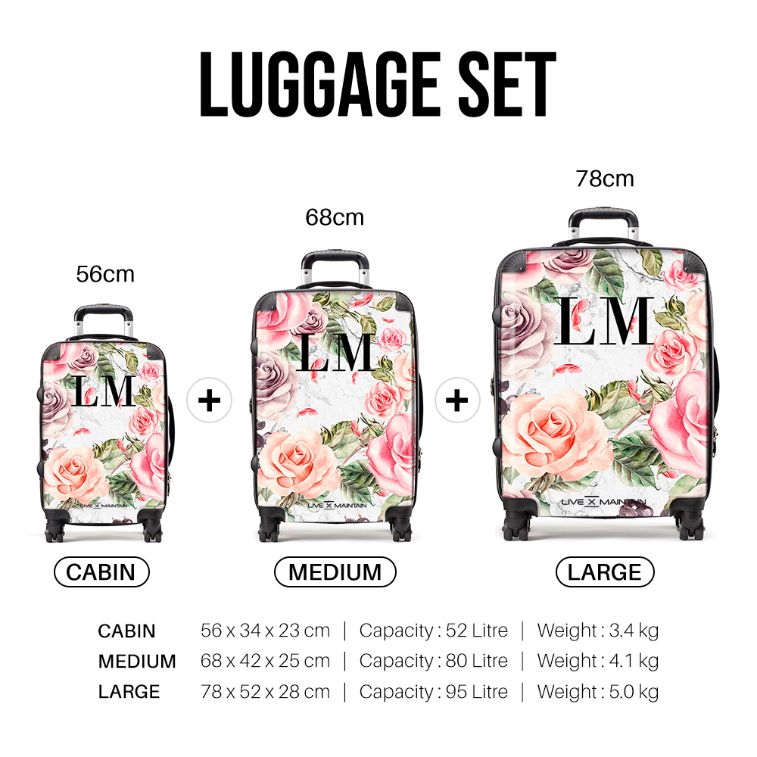 Personalised Watercolor Floral Initials Suitcase