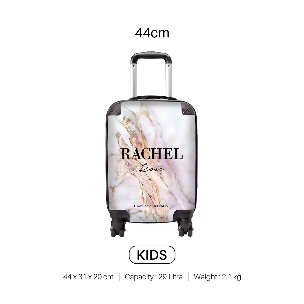 Personalised White Galaxy Marble Name Suitcase