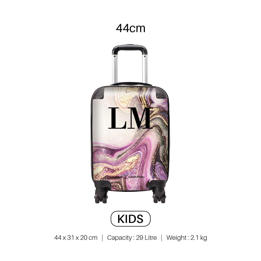 Personalised Gouache Marble initial Suitcase