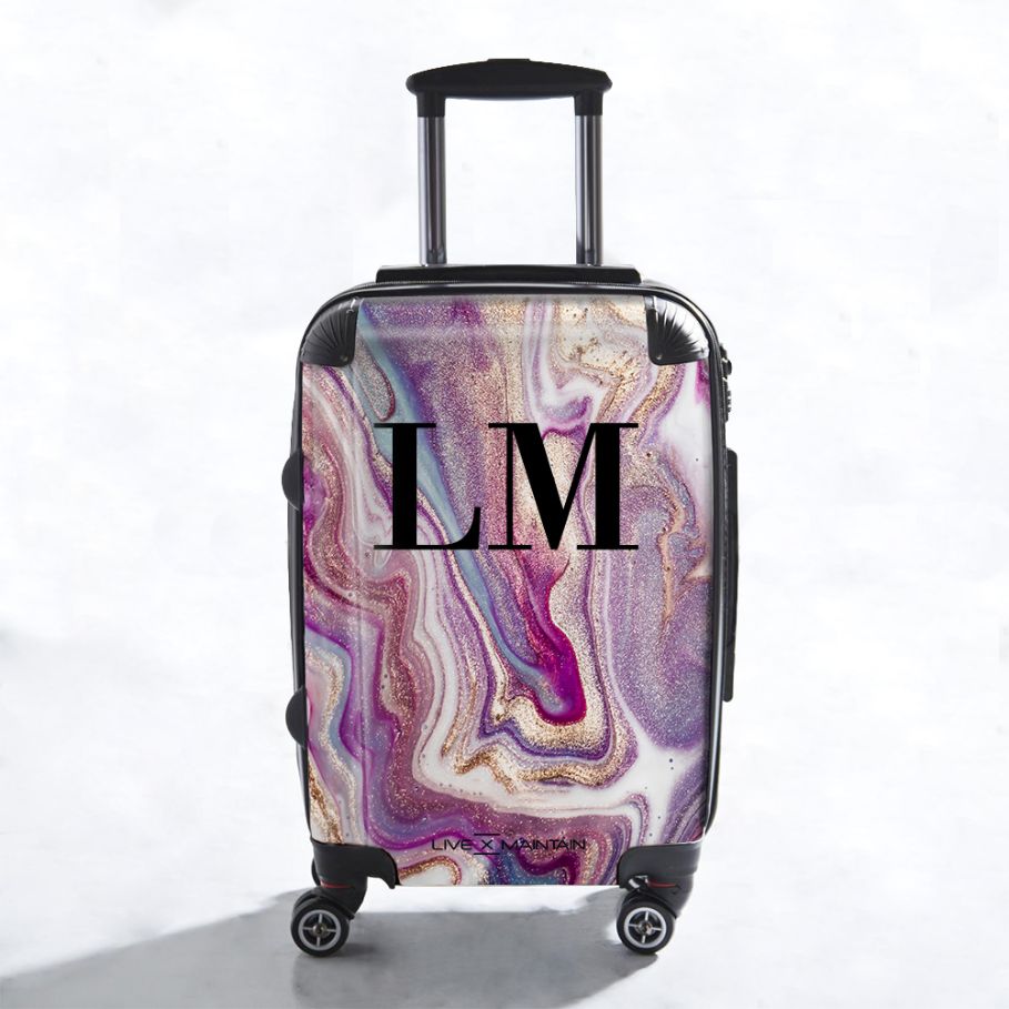 Personalised Marble Initials Suitcase