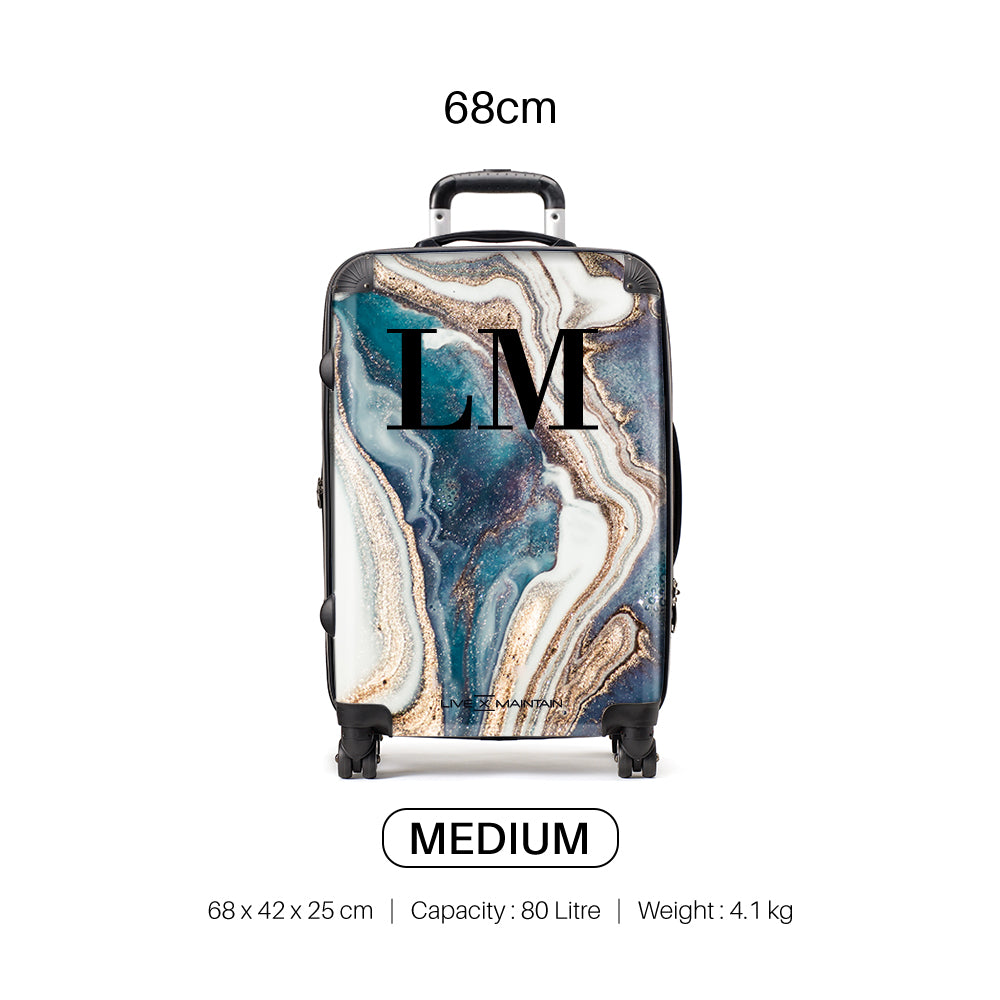 Personalised Luxe Marble Initials Suitcase