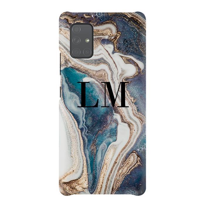 Personalised Luxe Marble Initials Samsung Galaxy A71 Case