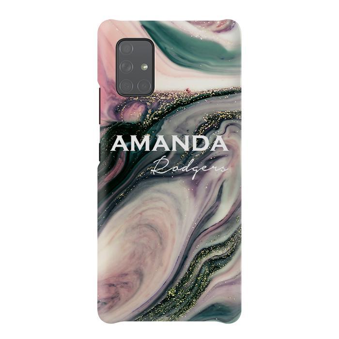 Personalised Swirl Marble Name Samsung Galaxy A51 Case