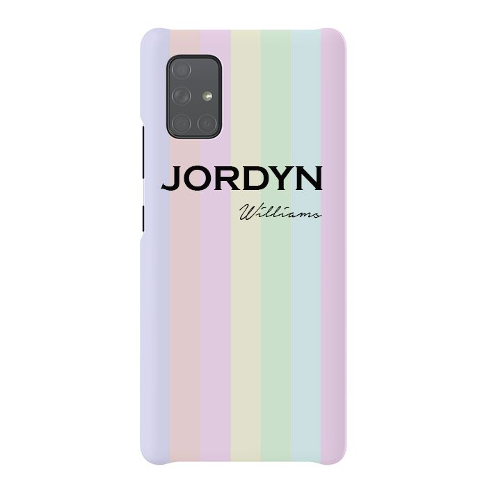 Personalised Pastel Stripes Samsung Galaxy A51 Case