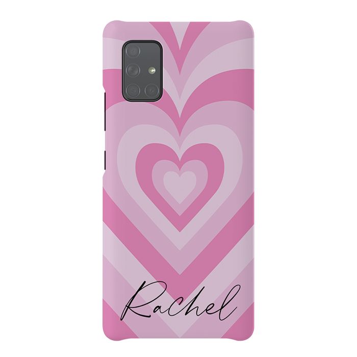 Personalised Pink Heart Latte Samsung Galaxy A51 Case