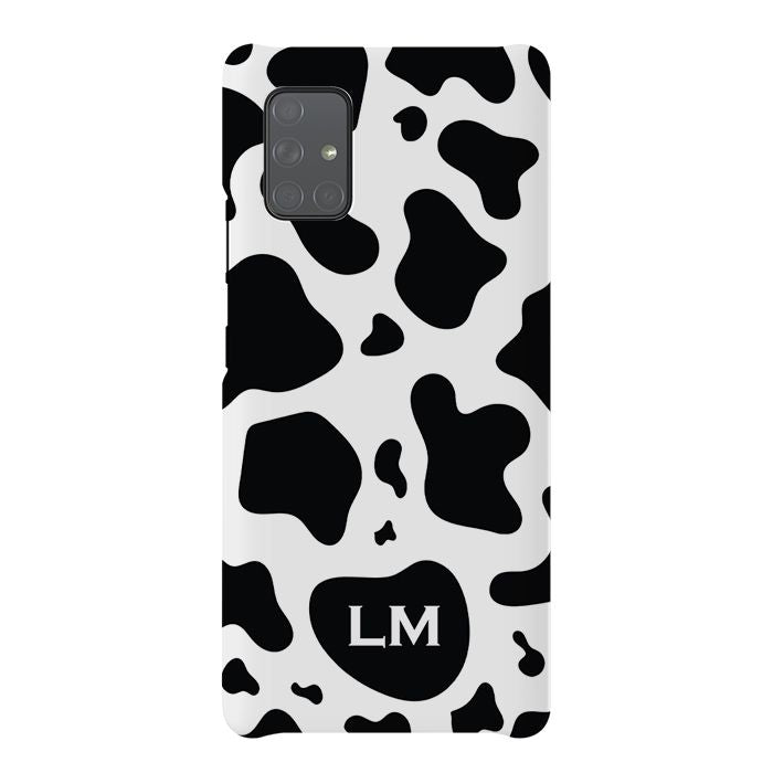 Personalised Cow Print Initials Samsung Galaxy A51 Case