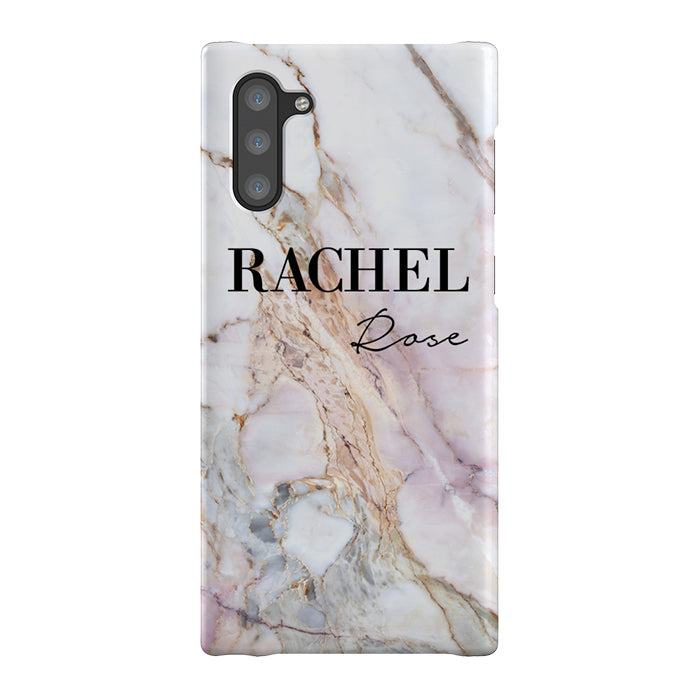 Personalised White Galaxy Marble Name Samsung Galaxy Note 10 Case