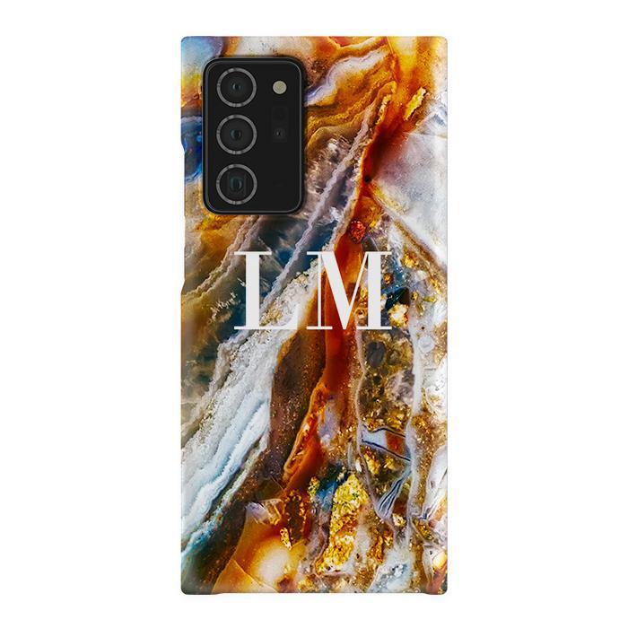 Personalised Colored Stone Marble Initials Samsung Galaxy Note 20 Ultra Case