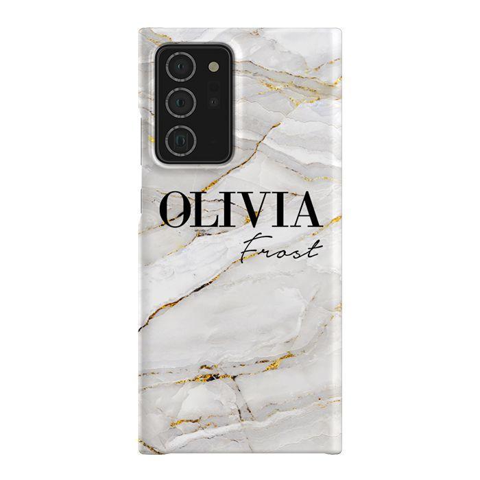 Personalised Cream Marble Name Samsung Galaxy Note 20 Ultra Case
