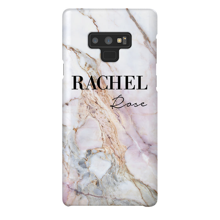 Personalised White Galaxy Marble Name Samsung Galaxy Note 9 Case