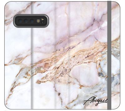Personalised White Galaxy Marble Name Samsung Galaxy S10 Case