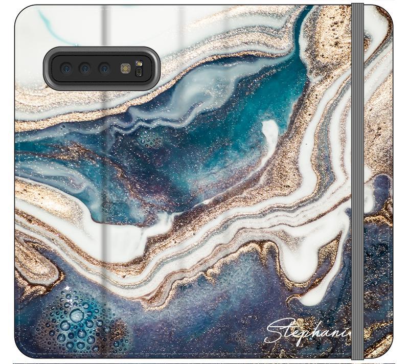 Personalised Luxe Marble Initials Samsung Galaxy S10 Case