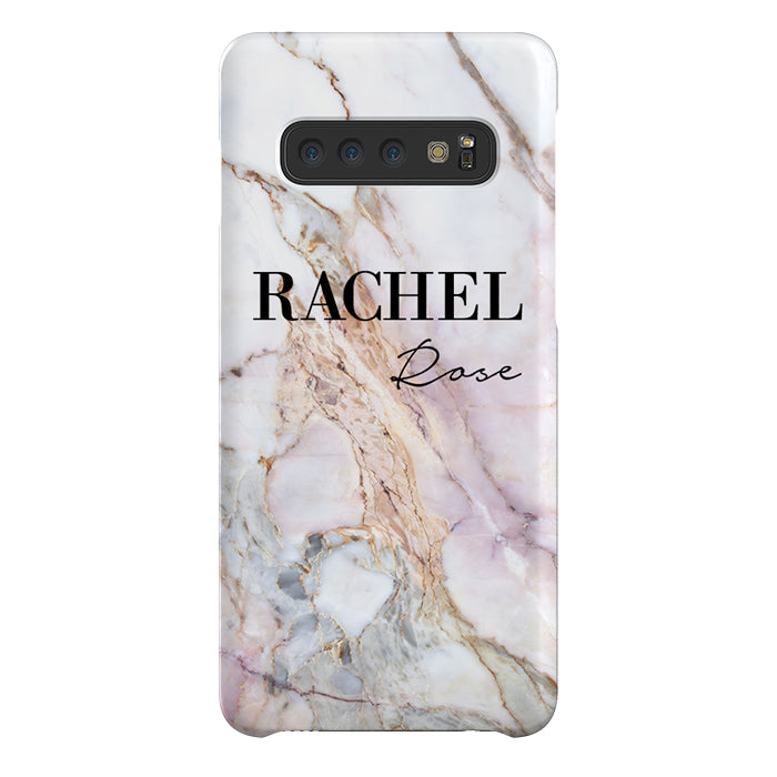 Personalised White Galaxy Marble Name Samsung Galaxy S10 Plus Case