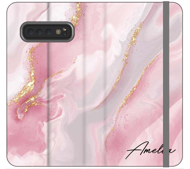 Personalised Luxe Pink Marble Name Samsung Galaxy S10 5G Case