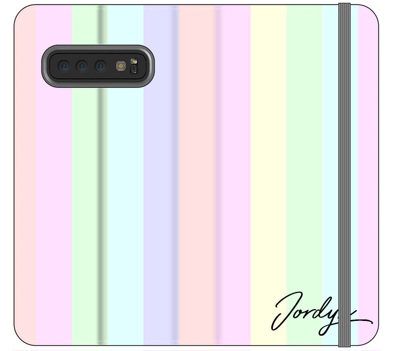 Personalised Pastel Stripes Samsung Galaxy S10 Plus Case