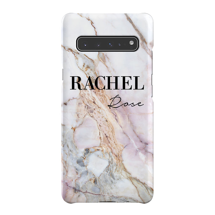 Personalised White Galaxy Marble Name Samsung Galaxy S10 5G Case