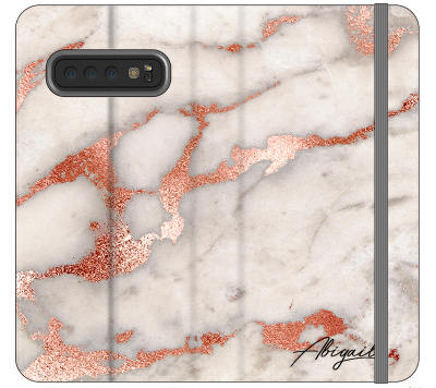 Personalised Grey x Rose Gold Marble Initials Samsung Galaxy S10 Case