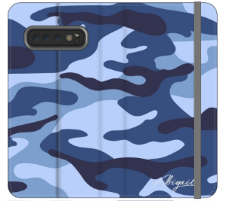 Personalised Cobalt Blue Camouflage Initials Samsung Galaxy S10 Plus Case