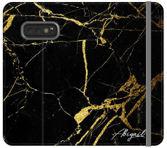 Personalised Black x Gold Marble Initials Samsung Galaxy S10e Case