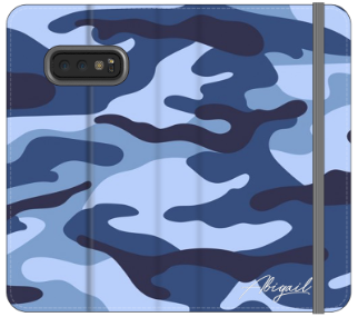 Personalised Cobalt Blue Camouflage Initials Samsung Galaxy S10e Case