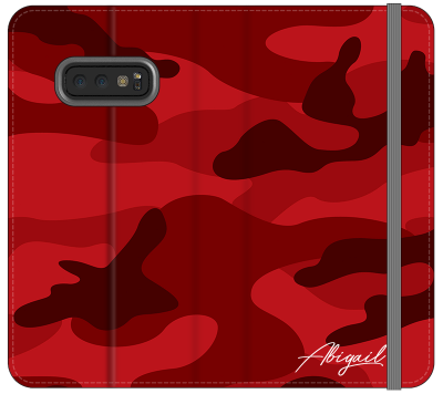 Personalised Red Camouflage Initials Samsung Galaxy S10e Case