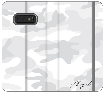 Personalised White Camouflage Initials Samsung Galaxy S10e Case