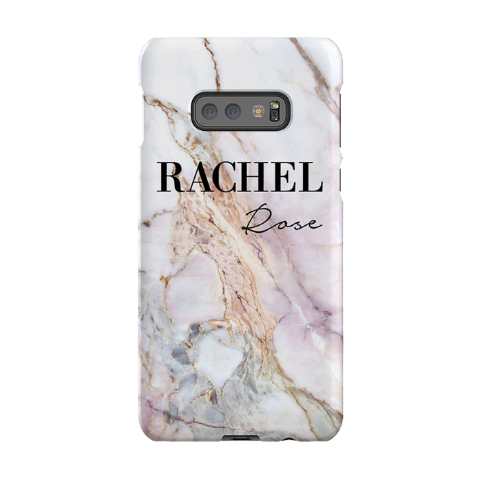 Personalised White Galaxy Marble Name Samsung Galaxy S10e Case