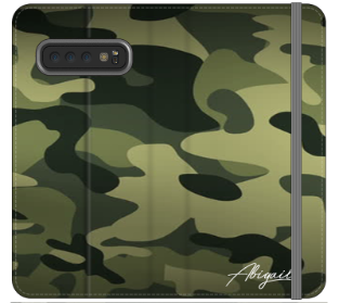 Personalised Green Camouflage Initials Samsung Galaxy S10 Case