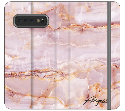 Personalised Natural Pink Marble Initials Samsung Galaxy S10 Plus Case
