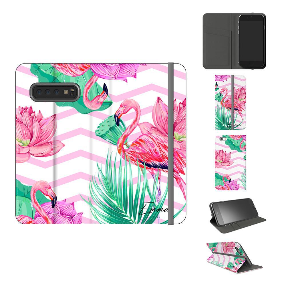 Personalised Flamingo Name Samsung Galaxy S10 Plus Case
