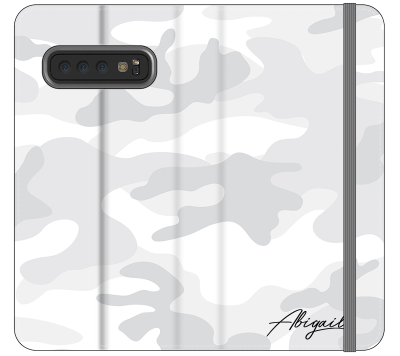 Personalised White Camouflage Initials Samsung Galaxy S10 Case